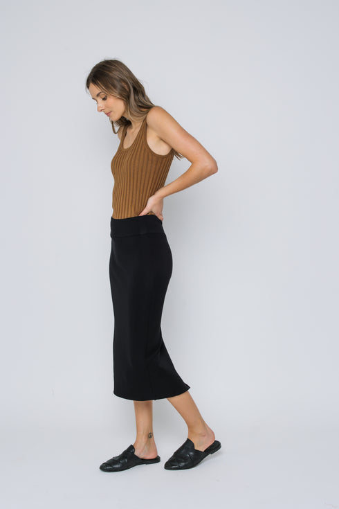 Erin-Luxe Fleece Midi Skirt